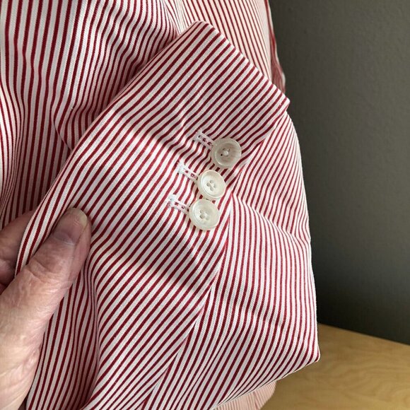 Talbots Corsage Striped Cotton Blazer - Office Siren Corp Core - Picture 8 of 11